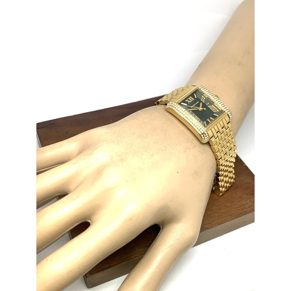 Michael Kors Women's Watch MK4742 Quartz Green Dial Gold Steel Tank 27mm - Picture 5 of 14
